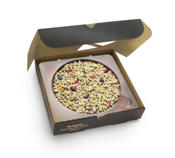 Jelly Bean Jumble chocolate pizza in open box