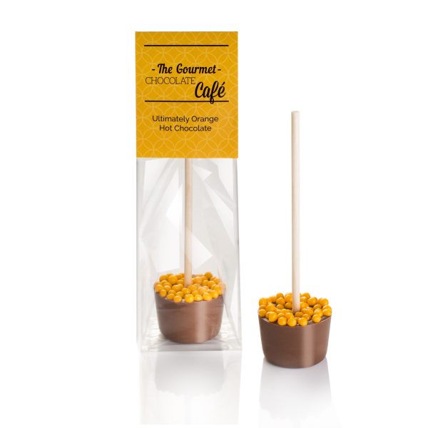 Orange milk chocolate stirrer stick